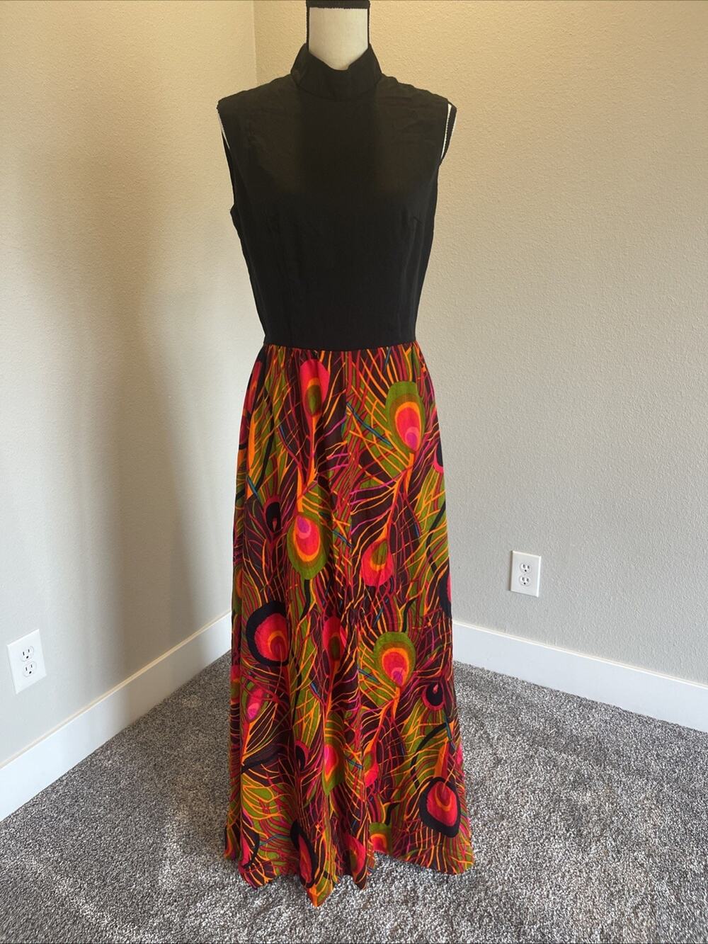Vintage 60’s-70’s Handmade Sleeveless Maxi Dress Timeless Dress Medium Large